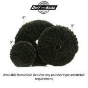 Buff and Shine - URO-Fiber Microfiber Finisher Pad 3 Inch Able to Cut, Polish Finish On Soft Paints Built Around The Gear-Driven Da, Long Throw Da Standard Polishers (2 Pad), Black (392MFP-BK)