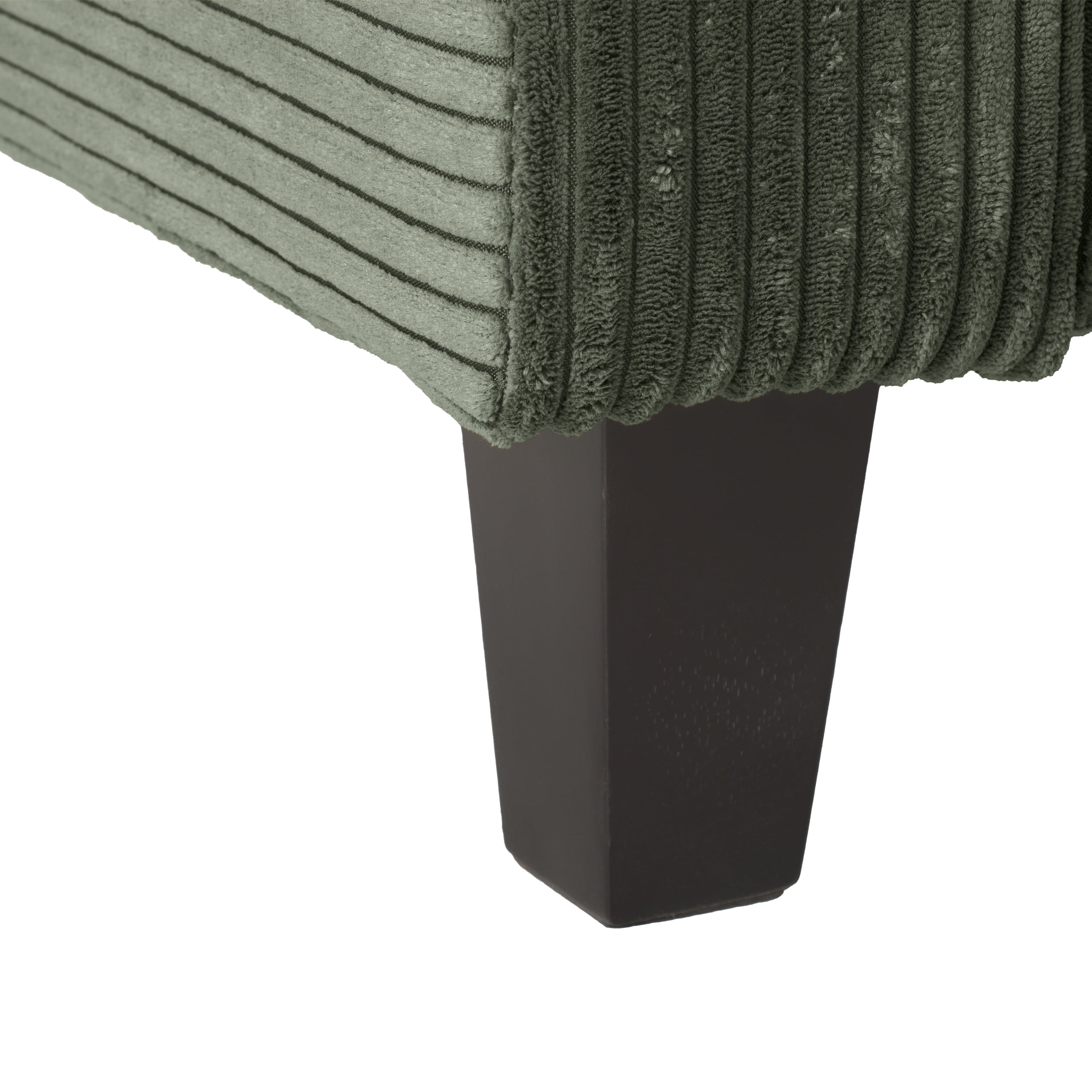 Canapé 3 places CorLiving Alton en velours côtelé vert avec pieds en bois