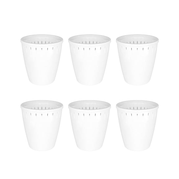 Cinvoph 6 Pack Plant Pots Breathable Plastic Flower Planters for Home Office Bedroom Living Room Balcony Garden and Indoor Outdoor Decoration 5"
