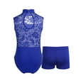 thumbnail image 2 of Hansber Kids Girls Sleeveless Gymnastic Leotard Ballet Dance Tank Top and Booty Shorts Workout Suit Royal Blue L, 2 of 6