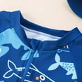 thumbnail image 5 of Gelikeya Toddler Boy Swimsuit 6-12 Months Swimsuits Short Sleeve Kids Bathing Suits Boys Rash Guard Sets with Hat 3 Piece (Baby, A01 Blue, 6-12 Months), 5 of 7