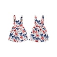 thumbnail image 2 of BemeyourBBs Toddler Baby Girl Boy 4th of July Overalls Outfit Patriot Independent Day Summer Clothes Bib Overalls Shorts Star Bow American Flag Camo Adjustable Strap Jumpsuit with Pockets, 2 of 9