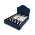 thumbnail image 3 of Jane Platform Queen Bed Storage Arched Headboard Upholstered Navy Blue, 3 of 5