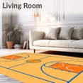 thumbnail image 2 of ODIKA 6'x9' Machine Washable Non-Slip Area Rug, Basketball Court Orange Floor Key Lines High Traffic Rug with Pad, Beige, 841071, 2 of 8