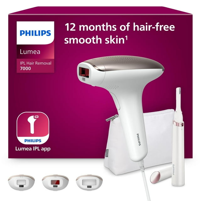 Depiladora Luz Pulsada IPL Philips Lumea Series 7000 Blanco con Lápiz Recortador Compacto y 3 Acceso Philips NA