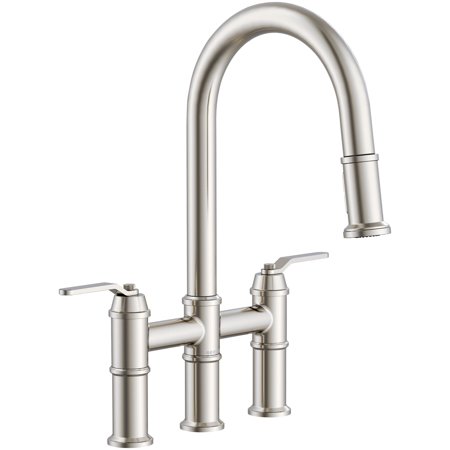 Gerber D434437 Kinzie 1.75 GPM Widespread Bridge Pull Down Kitchen Faucet - Stainless
