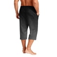 thumbnail image 6 of JoveMarine Men's Hawaiian Gradient Print Drawstring Shorts, 7/8 Length Casual Beach Shorts for Summer Vacation, Parties and Daily Wear Black L, 6 of 9