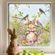 thumbnail image 1 of Casa de campo Decoración de Pascua Easter Lovely Bunny Egg and Butterflys Cataleptic Cling Window Stickers for Holiday Window Decorations Decoración del hogar, 1 of 6