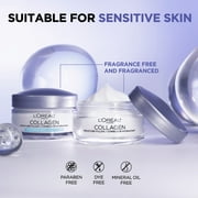 LOreal Paris Collagen Moisture Filler Face Cream, Anti-Aging Face Moisturizer, Non-Greasy Skin Care Formula Fragrance Free, 1.7oz