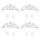 thumbnail image 1 of EeaseMX 4 diademas de diamantes de imitación con forma de corona para el cabello con peine de doble punta, tiara de boda, joyería para el cabello para novia, decoración para mujer., 1 of 8