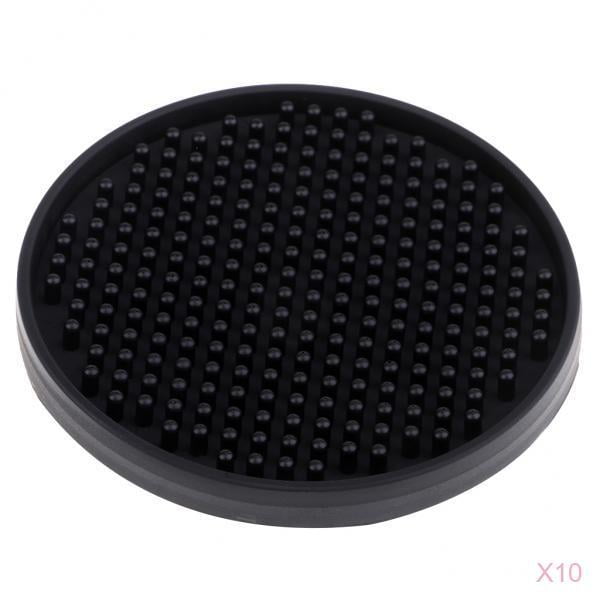Posavasos pcs 4 Pulgadas, Antideslizante, Aislado, de Goma Suave, Mantel Individual, Negro