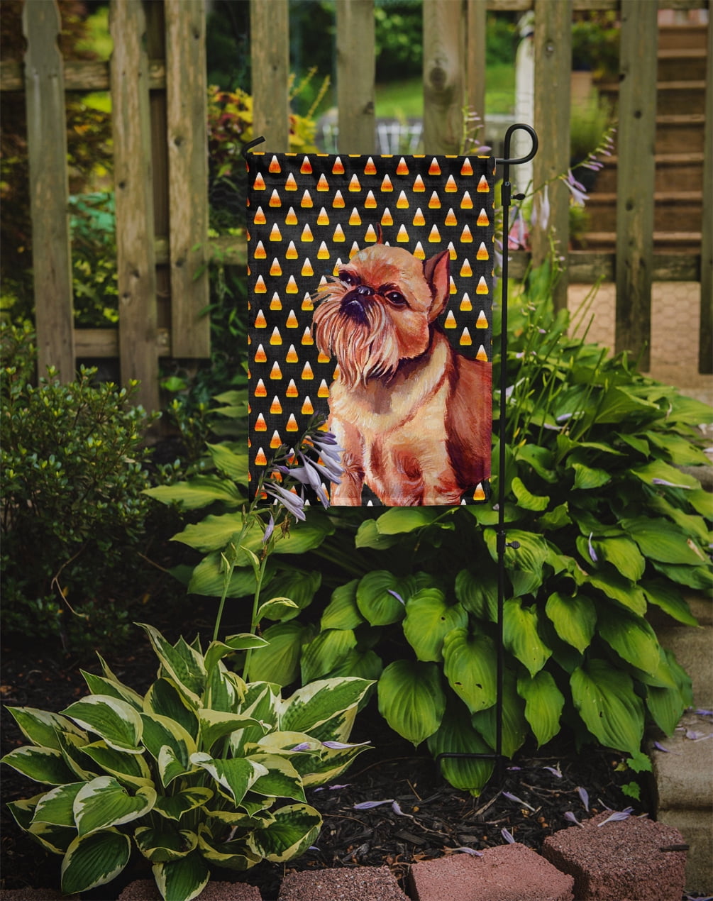 Carolines Treasures LH9055-FLAG-PARENT Brussels Griffon Candy Corn Halloween Portrait Flag  multicolor