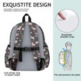 thumbnail image 5 of Unicorn and Flower Grey Pattern Cute School Backpack with Padded Back and Adjustable Shoulder Straps 13.4"x11"x4.7", 5 of 5