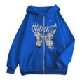 thumbnail image 4 of DHFJKG Womens Casual Zip Up Hoodies Oversized Fashion Butterfly Printed Comfort Long Sleeve Sweatshirts Plus Size Graphic Sweatshirt For Women, 4 of 4