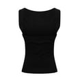 thumbnail image 6 of Ruimatai Women's Tank Top Sleeveless Open Back Blouse Casual Round Neck Solid Summer Top Fashion Comfortable Stretchy Lightweight, 6 of 7