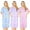Pink Purple Blue, variant on House Dresses for Women with Pockets - Lightweight Breathable Short Sleeve Muumuu & Nightgowns - Snap Front Housecoat and Dusters for Women
