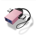 thumbnail image 1 of Adaptador USB 3.0 a SATA III de dos piezas rosa con UASP, cable convertidor USB 3.0 a SATA para discos duros HDD SDD de 3,5" y 2,5" con adaptador de 12 V, 1 of 2