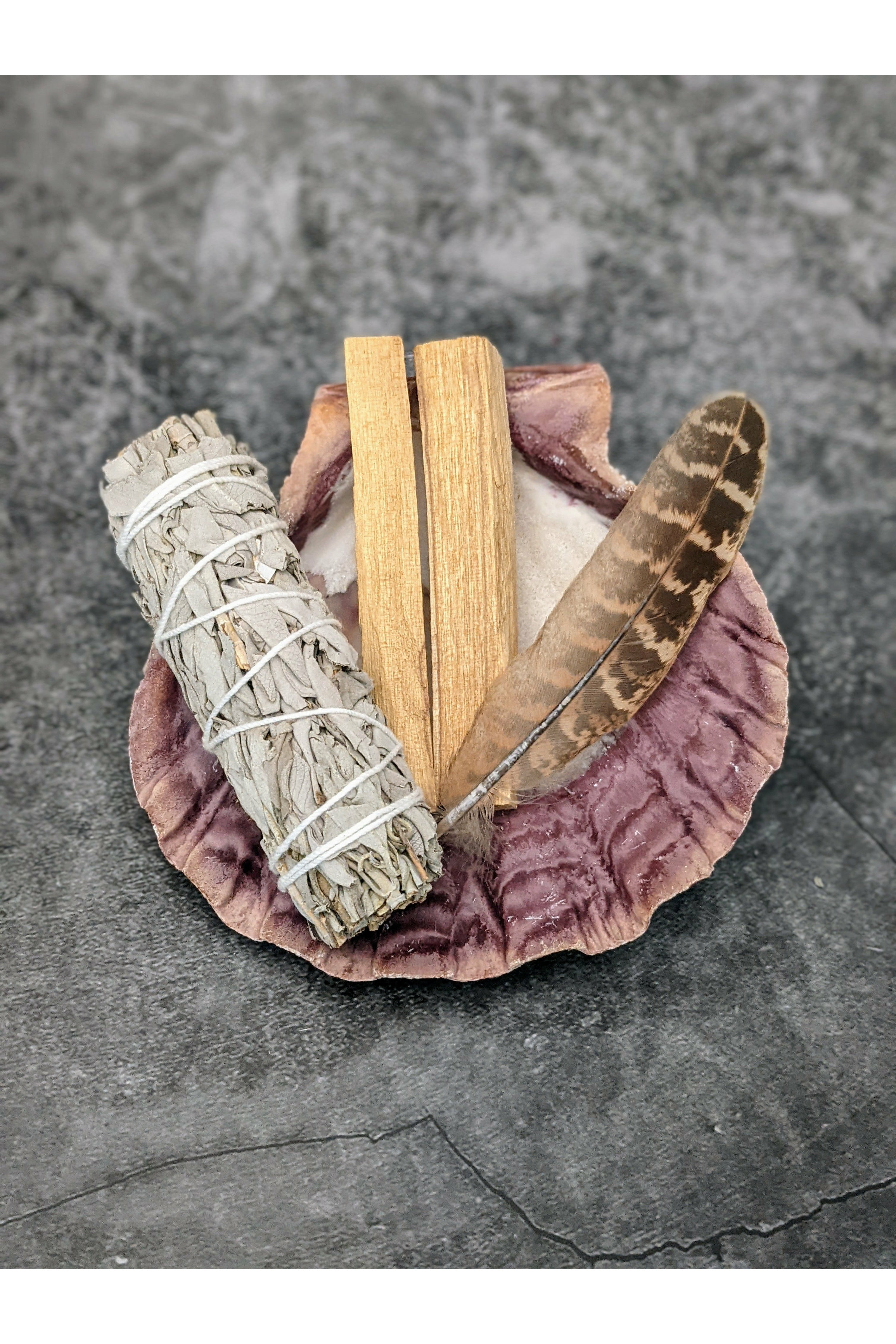 White Sage, Palo Santo & Lion's Paw Shell Smudge Kit - Walmart.com