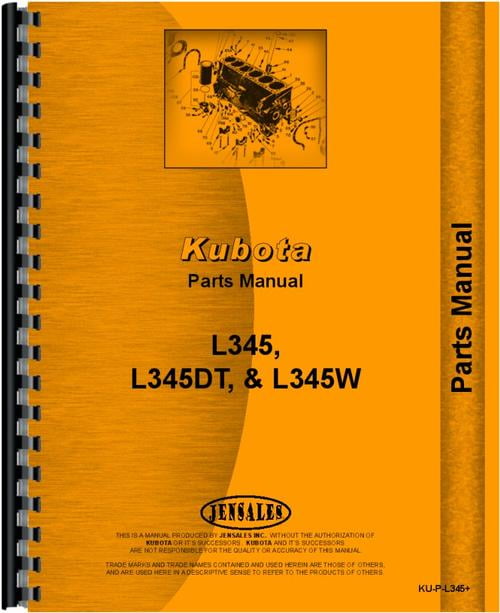 Kubota L345 Tractor Parts Manual 