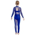 thumbnail image 2 of Alvivi Kids Girls Dance Full Bodysuit Long Sleeve Ballet Unitard Leotard Gymnastics Jumpsuit Skating Dancewear One Piece Blue 16, 2 of 7