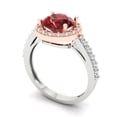thumbnail image 2 of Solitaire with Accents Engagement Ring for Women - 1.86ct Natural Garnet in 18K White/Rose Gold Promise Ring, 2 of 6