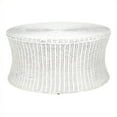 thumbnail image 1 of Safavieh Home Collection Ruxton Round Rattan Coffee Table Ottoman, White, 1 of 1