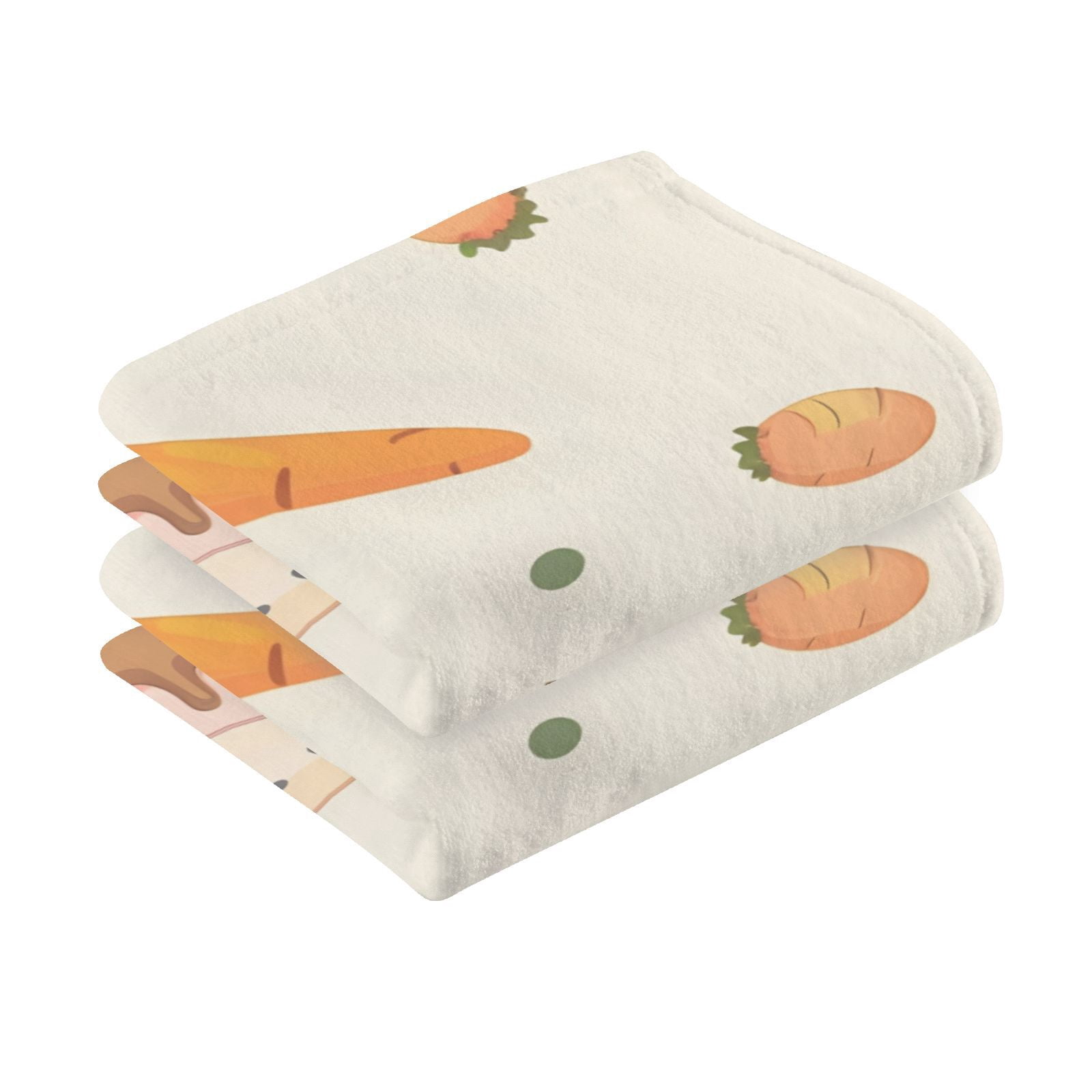 Cake Carrots Hand Towels Cotton Bath Towels Large Face Towels Absorbent for Bathroom 2 Packs