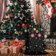 thumbnail image 4 of Christmas Bags Drawstring,Black Christmas Ornament Pattern Large Xmas Christmas Gift Bags,Reusable for Xmas and New Year Party Favors and Supplies,27.6" X 19.7", 4 of 5
