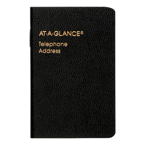 ATAGLANCE Pocket Telephone/Address Book, Black