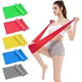 thumbnail image 1 of Bandas de Resistencia Multifuncionales – Pack de 5 Ligas Elásticas de Material TPE para Prevenir Alergias, Ideal para Ejercicios en Casa, Gimnasio, Pilates y Crossfit, 1 of 5