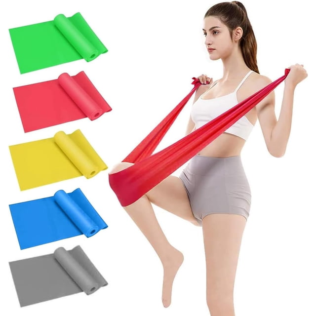 Bandas de Resistencia Multifuncionales – Pack de 5 Ligas Elásticas de Material TPE para Prevenir Alergias, Ideal para Ejercicios en Casa, Gimnasio, Pilates y Crossfit