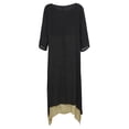 thumbnail image 2 of Nuevo Vestido Vintage Femenino Dobladillo Irregular Hem Casual Boho Suelto Largo Maxi Vestidos Tomshoo Negro/XL, 2 of 7