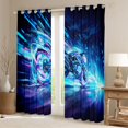 thumbnail image 2 of Castle Fairy Neon Motorcycle Curtains Pack of 2 (42x84 Each) for Teens, Cyber City Light Curtains Blackout for Teen Bedroom, Blue Purple, 2 of 6