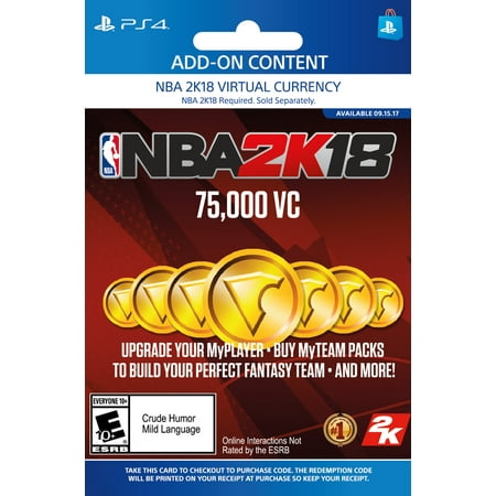 Sony NBA 2K18 75,000 VC (email delivery) (Best Way To Get Vc 2k18)
