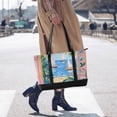 thumbnail image 4 of FORMRS Canvas Laptop Tote Bag for Women with 15.6" Computer Compartments Shoulder Handbag, Blue Seaside, 4 of 7