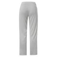 thumbnail image 5 of ALLLIST Women Pants Wide Leg Low Rise Cargo Pants Plain Gray Elastic Waist Knit Pants Ladie Pants, 5 of 5