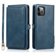 thumbnail image 1 of ELEHOLD for iPhone 13 Pro 6.1 inch Luxury Multi-Functional Wallet Case with Card Slots Dual-Use Detachable Phone Case Magnetic Function Lanyard Shockproof Wallet Case,Navyblue, 1 of 7