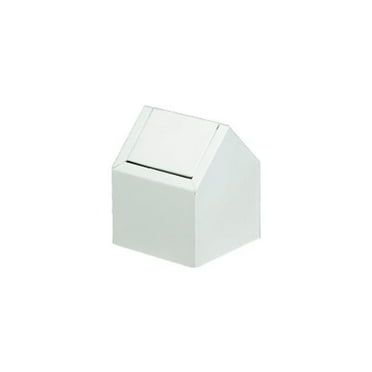 Hospeco Double Entry Swing Top Sanitary Napkin Metal Floor Receptacle, White