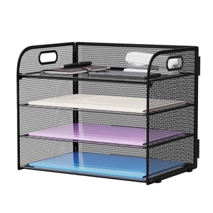 Marbrasse 4-Tier Desk Organizer Tray, Black