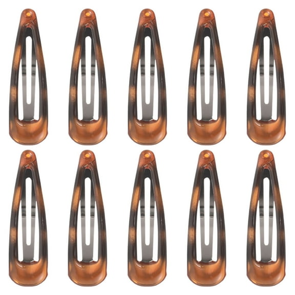 YSNOOWE 10Pcs Hair Barrettes Small Snap Clips For Women Styling 1.97X0.59X0.12In Plastic Tortoise Shell Shape