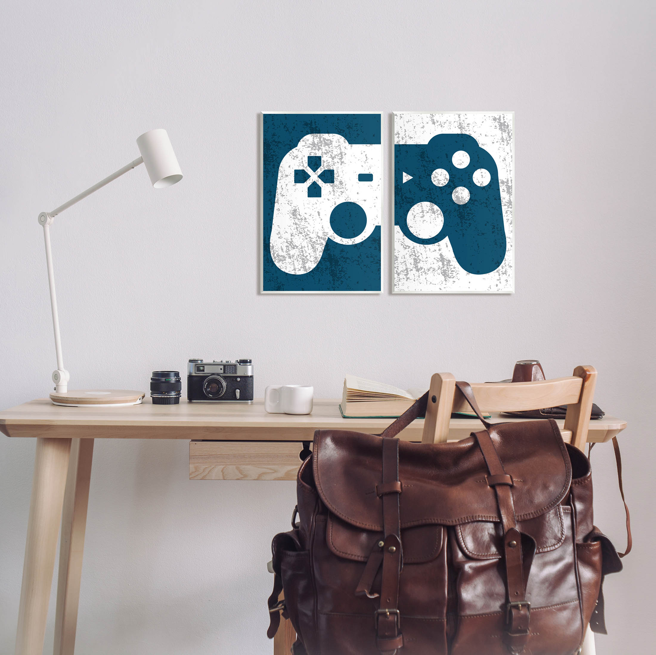 Stupell Industries Video Gaming Controller Silhouette Graphic Art Unframed Art Print Wall Art, Set of 2, Design by Kim Allen