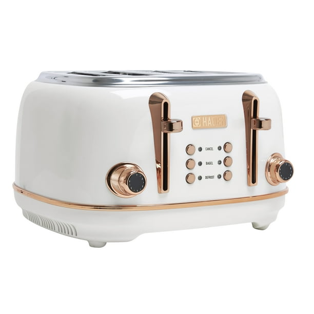 Haden Heritage 4Slice Wide Slot Toaster, Ivory / Copper 75090