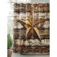 thumbnail image 2 of Retro Star Shower Curtain, Shabby Texas Stars Mottled Old Wood Grain Country Waterproof Shower Curtain Set with 12 Hooks Lightweight Washable Fabric Shower Curtains for Bathroom 72x84 Inches, 2 of 6