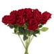 thumbnail image 1 of Uxcell 12 Piezas Rosas Artificiales Rojo Vino, Rosa de Terciopelo de Toque Real con Tallos, 1 of 6