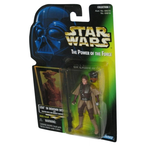 Kenner Star Wars The Power of The Force Princess Leia in Boushh disguise with Green Holo Card