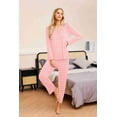 thumbnail image 6 of Ekouaer Womens 2 Pack Pajama Set Long Sleeve Pajamas Top and Pants V Neck Pjs Set Soft Sleepwear Loungewear, 6 of 7