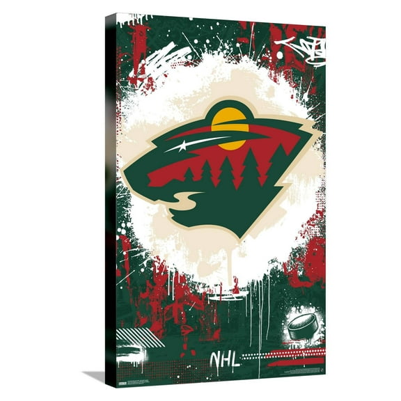 NHL Minnesota Wild - Maximalist Logo 23 Canvas Wall Poster, 14.725" x 22.375"