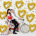 thumbnail image 4 of PMU Heart Shaped 24 Inch Open Center Mylar Balloon, Gold Pkg/25, 4 of 7