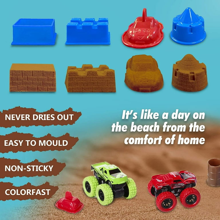 Dazmers Monster Truck Sand Play Set Sensory Kit for 3-4, 5 Year