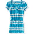 thumbnail image 1 of Aeropostale Womens Semi Seehrough Stripe Graphic T-Shirt, azul, grande, 1 of 1